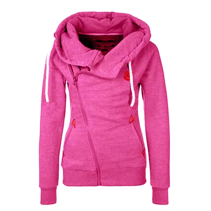 Popular Women's Clothing Cardigan Side Zipper Hooded Sweatshirt Jacket