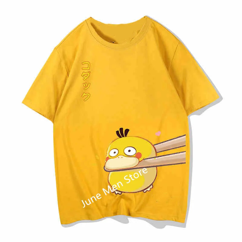 (Uniqlo）Pokemon Couple Short Sleeve Cartoon Pikachu Can Da Duck Summer T-Shirt