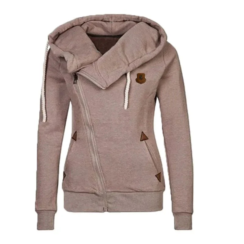 Popular Women's Clothing Cardigan Side Zipper Hooded Sweatshirt Jacket