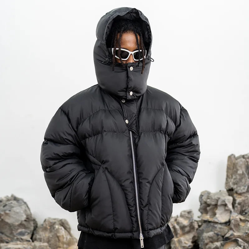 Winter hooded down jacket thickened