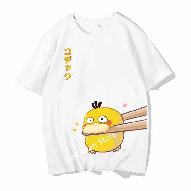 (Uniqlo）Pokemon Couple Short Sleeve Cartoon Pikachu Can Da Duck Summer T-Shirt